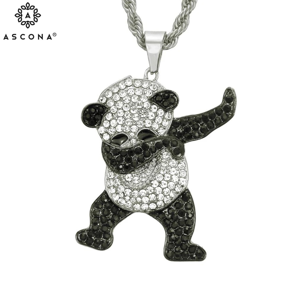 Luxury Hip Hop Dancing Funny Animal Panda Pendant Necklace Man's Gold Silver Iced out Rock Punk Bling Rhinestone Jewelry Gifts
Luxury Hip Hop Dancing Funny Animal Panda Pendant Necklace Man's Gold Silver Iced out Rock Punk Bling Rhinestone Jewelry Gifts
