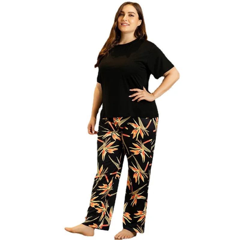 2053 Large Women's Spring and Summer Home Wear Two Piece Suit Printing Comfortable Loose Short Sleeve Pants 
2053 Large Women's Spring and Summer Home Wear Two Piece Suit Printing Comfortable Loose Short Sleeve Pants