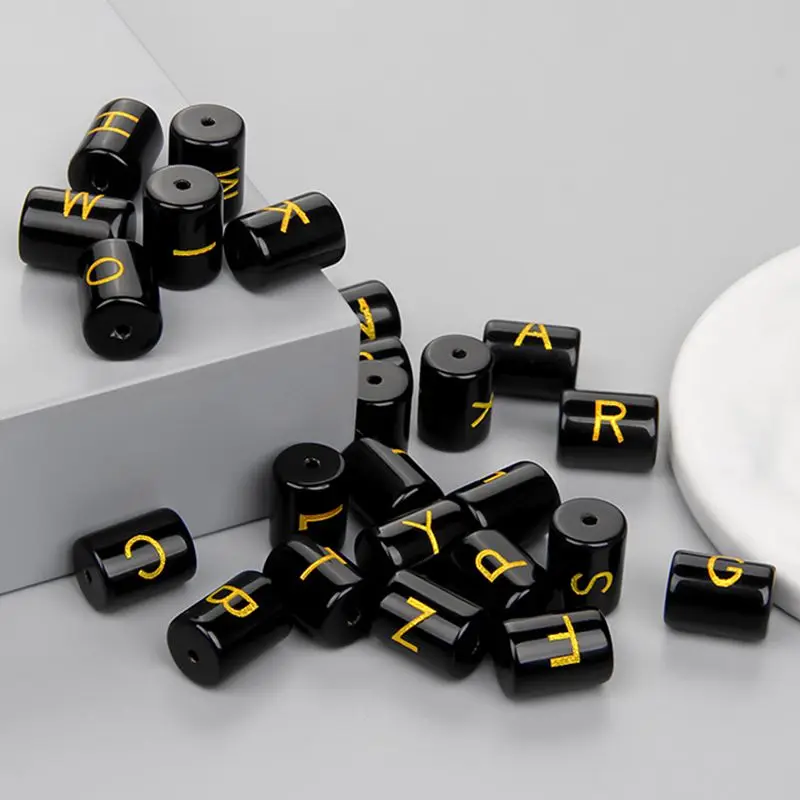 10X13MM Black Onyx 26 Letters ID Name Tube Beads Loose Black Beads For Diy Jewelry Making Bracelet Necklace Handmade Accessories
10X13MM Black Onyx 26 Letters ID Name Tube Beads Loose Black Beads For Diy Jewelry Making Bracelet Necklace Handmade Accessories