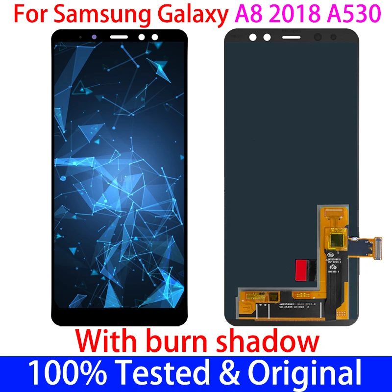 ORIGINAL AMOLED Display burn shadow For Samsung Galaxy A8 2018 A530 LCD With Screen Touch Digitizer Assembly replacement Frame
ORIGINAL AMOLED Display burn shadow For Samsung Galaxy A8 2018 A530 LCD With Screen Touch Digitizer Assembly replacement Frame