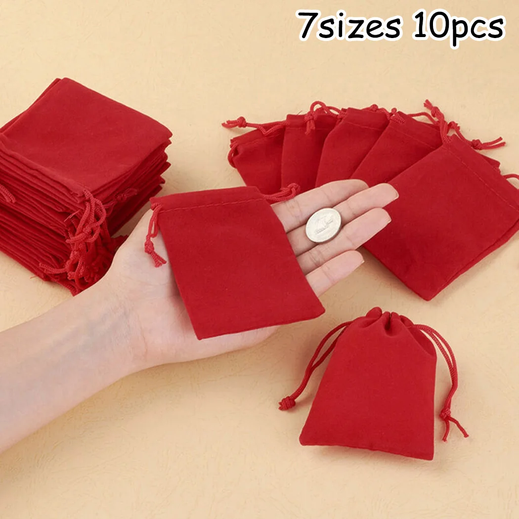 10pcs Drawstring Velvet Jewelry Bags Christmas Wedding Party Favor Gift Pouch Red Jewelry Packaging Bag Drawstring Pouches
10pcs Drawstring Velvet Jewelry Bags Christmas Wedding Party Favor Gift Pouch Red Jewelry Packaging Bag Drawstring Pouches