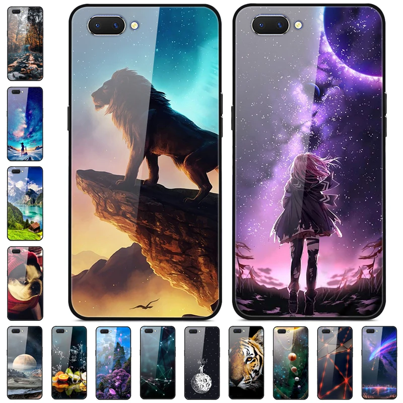 Для OPPO A3S чехол из закаленного стекла жесткий для телефона s A5 Чехол защитный