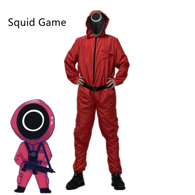 2021 игра кальмар костюм красный комбинезон маска комплект COS Маскировка Корейская Драма Хэллоуин Рождество ужас платье круглая шесть
2021 игра кальмар костюм красный комбинезон маска комплект COS Маскировка Корейская Драма Хэллоуин Рождество ужас платье круглая шесть