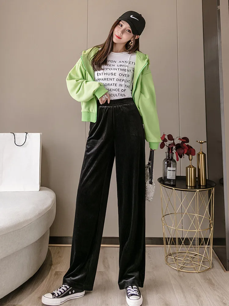 High Waist Corduroy Pants Women 2020 Autumn Winter Casual Pants Elegant Elastic Waist Loose Wide Leg Pants Trousers Female J524
High Waist Corduroy Pants Women 2020 Autumn Winter Casual Pants Elegant Elastic Waist Loose Wide Leg Pants Trousers Female J524