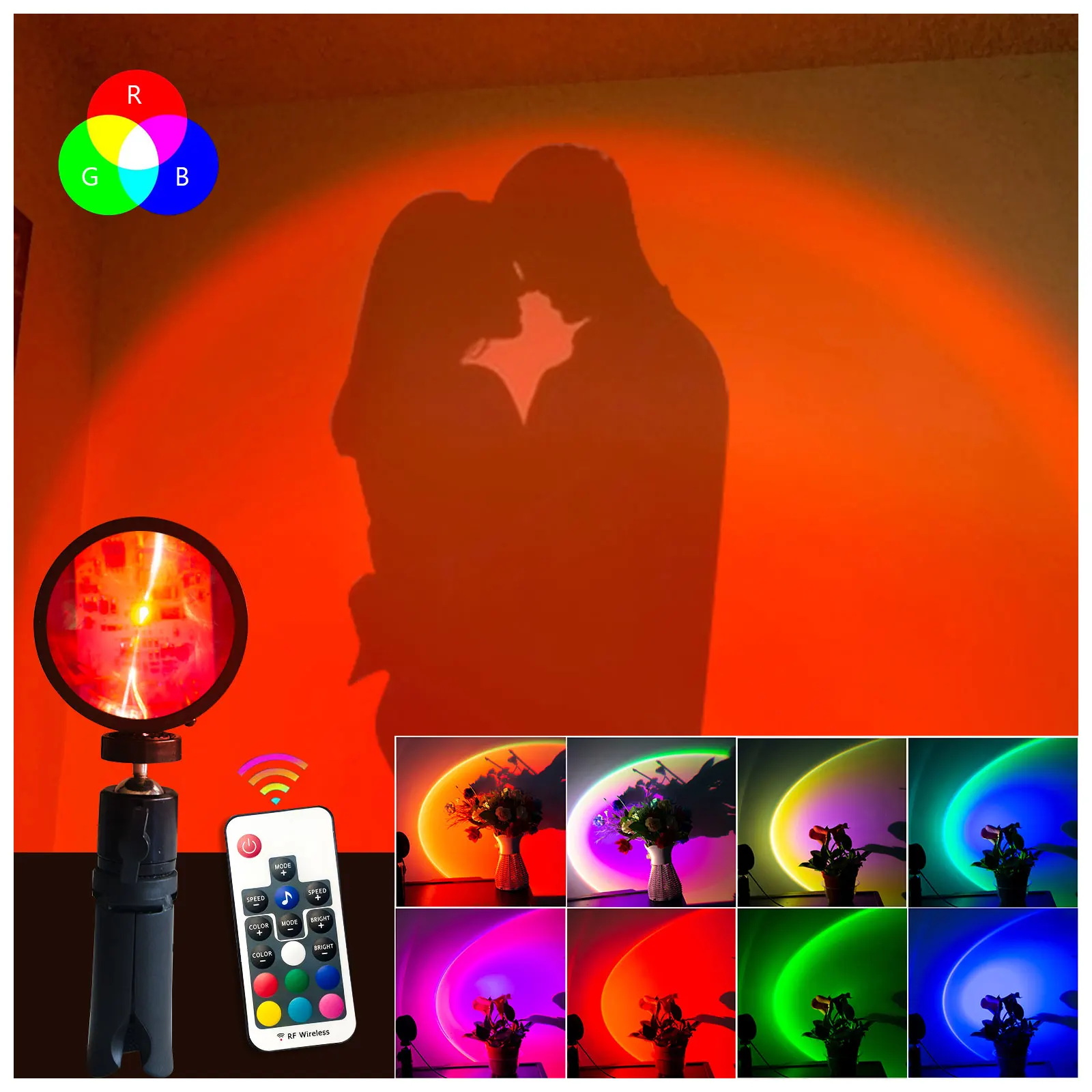 New Tripod Style LED Sunset Projecter Lamp USB Table Lamp LED Night Light Rainbow Atmosphere lighting decoration Home Bedroom
New Tripod Style LED Sunset Projecter Lamp USB Table Lamp LED Night Light Rainbow Atmosphere lighting decoration Home Bedroom