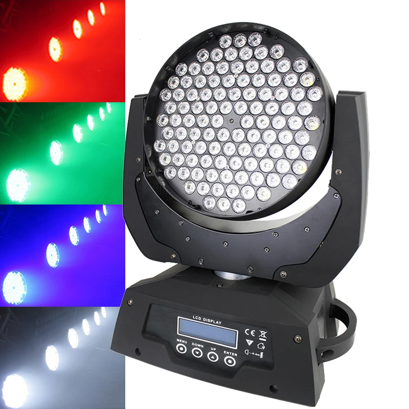 Disco LED moving head stage lighting beam projector 108x3w RGBW zoom wash light DMX control DJ music dance floor party lights
Disco LED moving head stage lighting beam projector 108x3w RGBW zoom wash light DMX control DJ music dance floor party lights