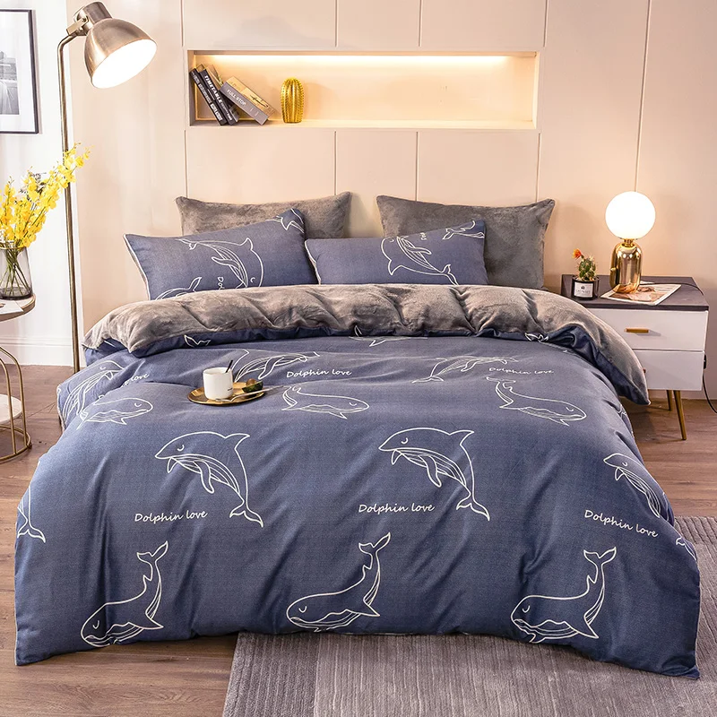 2021 Spring Knitted Cotton + Flannel Fleece Bedding Set Warm Thicken Home Linens Fashion King Size Sheet Modern Duvet Cover 4pcs
2021 Spring Knitted Cotton + Flannel Fleece Bedding Set Warm Thicken Home Linens Fashion King Size Sheet Modern Duvet Cover 4pcs