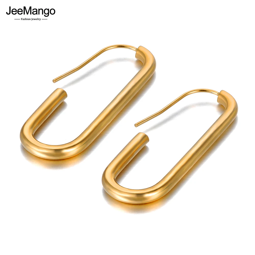 JeeMango оригинальный дизайн из нержавеющей стали богемные геометрические серьги