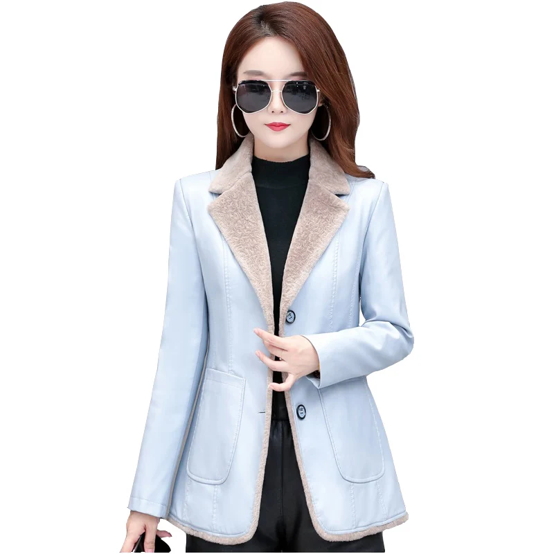 Autumn Winter Leather Jacket Female Fur All-in-one Bomber Leather Coat Women Short Korean Slim Lapel Chic add Velvet Outerwear
Autumn Winter Leather Jacket Female Fur All-in-one Bomber Leather Coat Women Short Korean Slim Lapel Chic add Velvet Outerwear