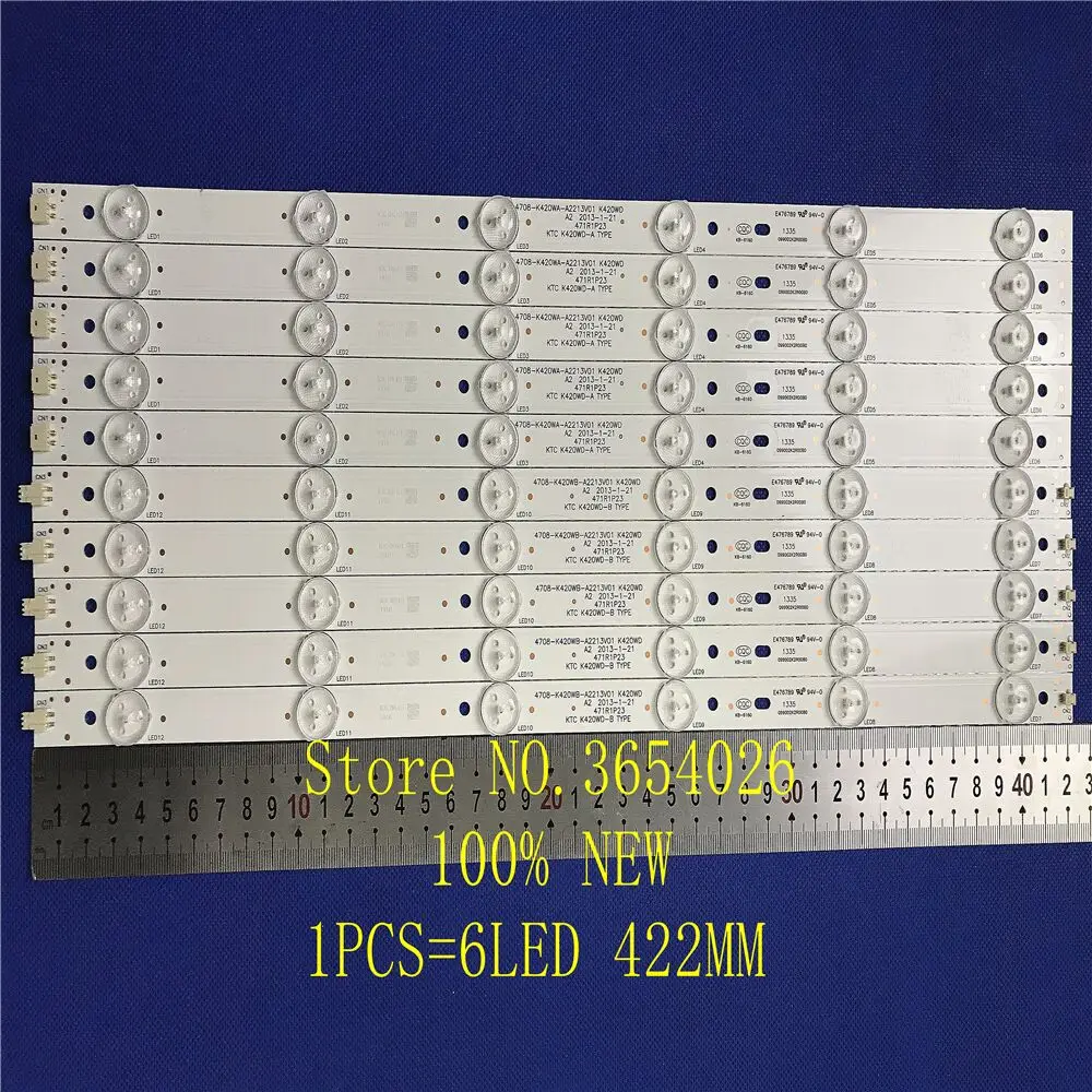 Светодиодная подсветка 4708-K420WA-A2213V01 K420WB 10 шт./компл. светодиодный T C L LE42D31 42D59EDS
Светодиодная подсветка 4708-K420WA-A2213V01 K420WB 10 шт./компл. светодиодный T C L LE42D31 42D59EDS
