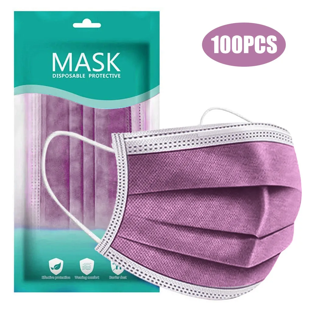 10/100 шт одноразовая маска для лица из нетканого материала с защитой от пыли смога