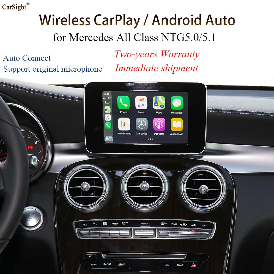 Новый Беспроводной CarPlay для Mercedes Benz NTG5.0/5 1/5s 1/5.2 C W205 GLA CLA GLE Поддержка мобильный