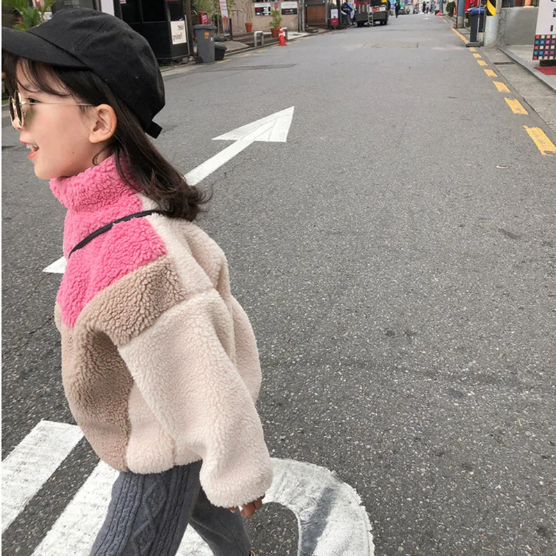 New Girl Lamb cashmere Tops 2019 Winter Casual Patchwork Standing Collar Thicken Warm Pullover Sweatshirt 2-7Yrs Toddler Clothes
New Girl Lamb cashmere Tops 2019 Winter Casual Patchwork Standing Collar Thicken Warm Pullover Sweatshirt 2-7Yrs Toddler Clothes