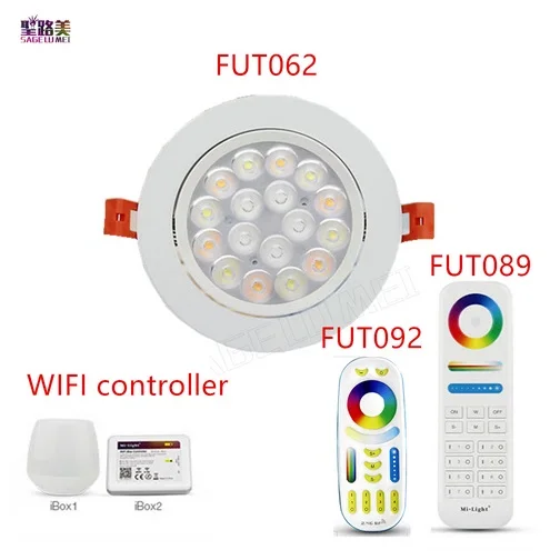 Светодиодный потолочный светильник Mi Light 9W RGB + CCT регулируемая яркость 2 4G FUT092