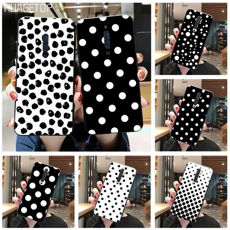 HUAGETOP Black and White Polka Dot Silicone Black Phone Case For Oppo A5 A9 2020 Reno2 z Renoace 3pro A73S A71 F11
HUAGETOP Black and White Polka Dot Silicone Black Phone Case For Oppo A5 A9 2020 Reno2 z Renoace 3pro A73S A71 F11