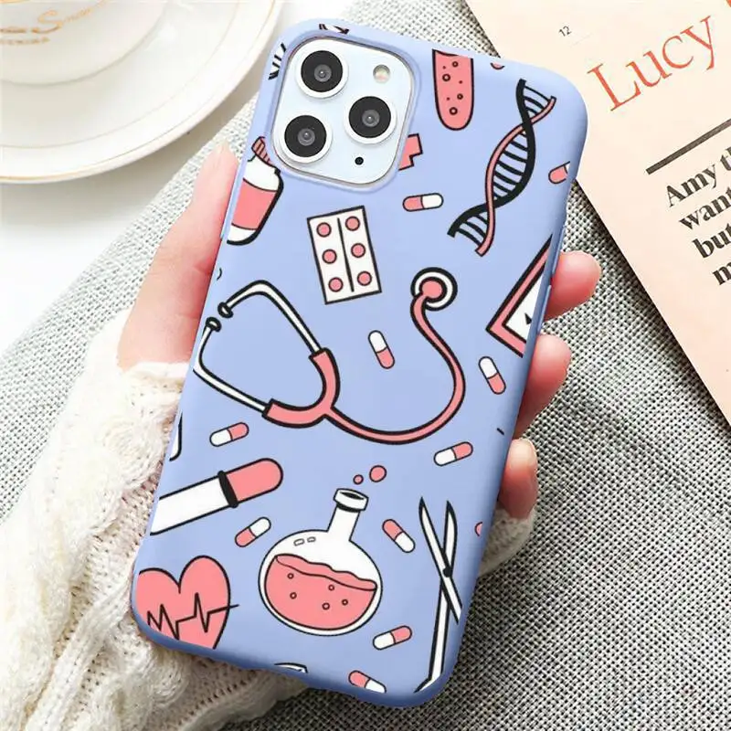 Cute cartoon Medicine Doctor Nurse Phone Case Candy Color for iPhone 6 7 8 11 12 s mini pro X XS XR MAX Plus
Cute cartoon Medicine Doctor Nurse Phone Case Candy Color for iPhone 6 7 8 11 12 s mini pro X XS XR MAX Plus