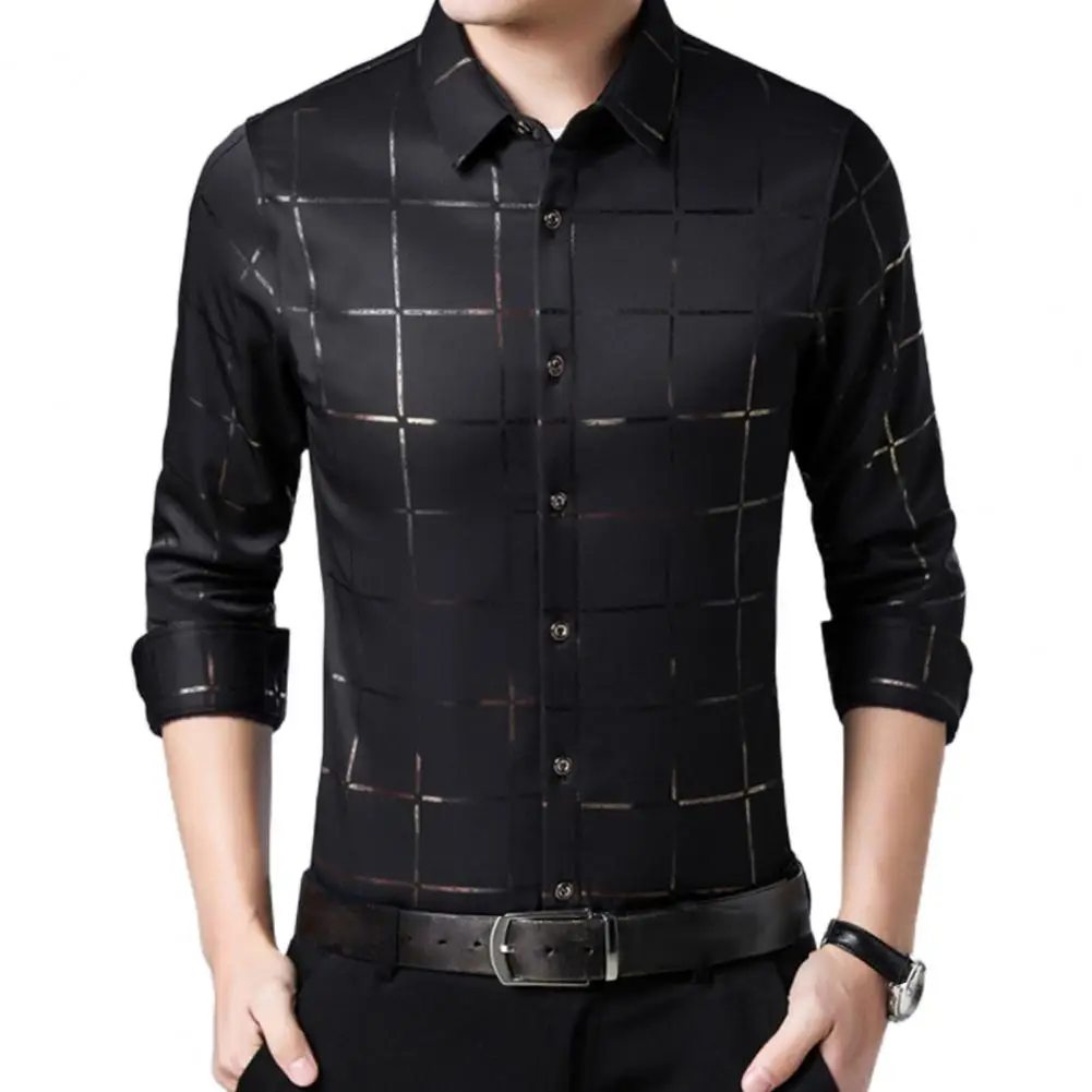 Formal Autumn Shirt Men Dress Shirt Large Plaid Satin Surface Casual Non-iron Turndown Collar Single-breasted Shirt for Business
Formal Autumn Shirt Men Dress Shirt Large Plaid Satin Surface Casual Non-iron Turndown Collar Single-breasted Shirt for Business