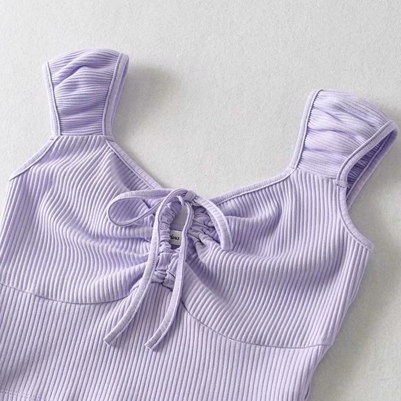 Casual Drawstring Solid Color Slim Women's Clothes Sexy Sleeveless Crop Tops Vintage Lace Up Femme Tee Shirts Summer Streetwear
Casual Drawstring Solid Color Slim Women's Clothes Sexy Sleeveless Crop Tops Vintage Lace Up Femme Tee Shirts Summer Streetwear