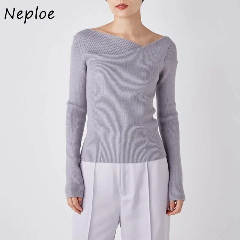 Neploe 2021 Autumn Winter New Women Jumpers Japanese Knitted Pullovers Irregular Collar Long Sleeved Slim Solid Sweaters
Neploe 2021 Autumn Winter New Women Jumpers Japanese Knitted Pullovers Irregular Collar Long Sleeved Slim Solid Sweaters