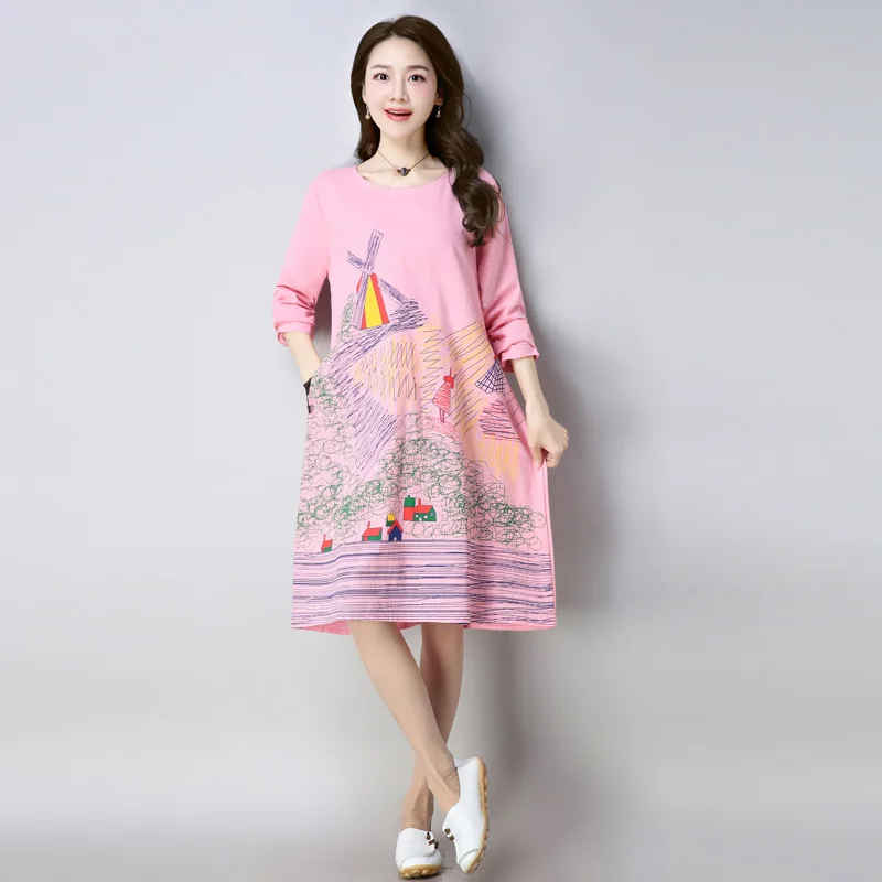LUKAXSIKAX 2021 New Arrival Spring Autumn Women Long Sleeve Dress High Quality Fashion Print Vintage Cotton Linen Dress
LUKAXSIKAX 2021 New Arrival Spring Autumn Women Long Sleeve Dress High Quality Fashion Print Vintage Cotton Linen Dress