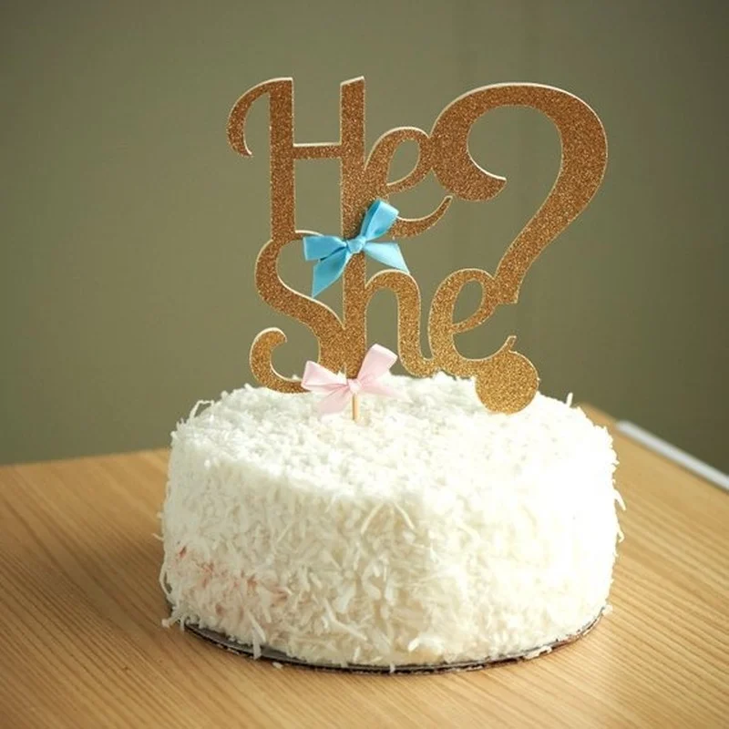Gold Silver Glitter He or She Cake Toppers Gender Reveal Baby Girl Boy Topper New Cosplay Wedding Birthday
Gold Silver Glitter He or She Cake Toppers Gender Reveal Baby Girl Boy Topper New Cosplay Wedding Birthday