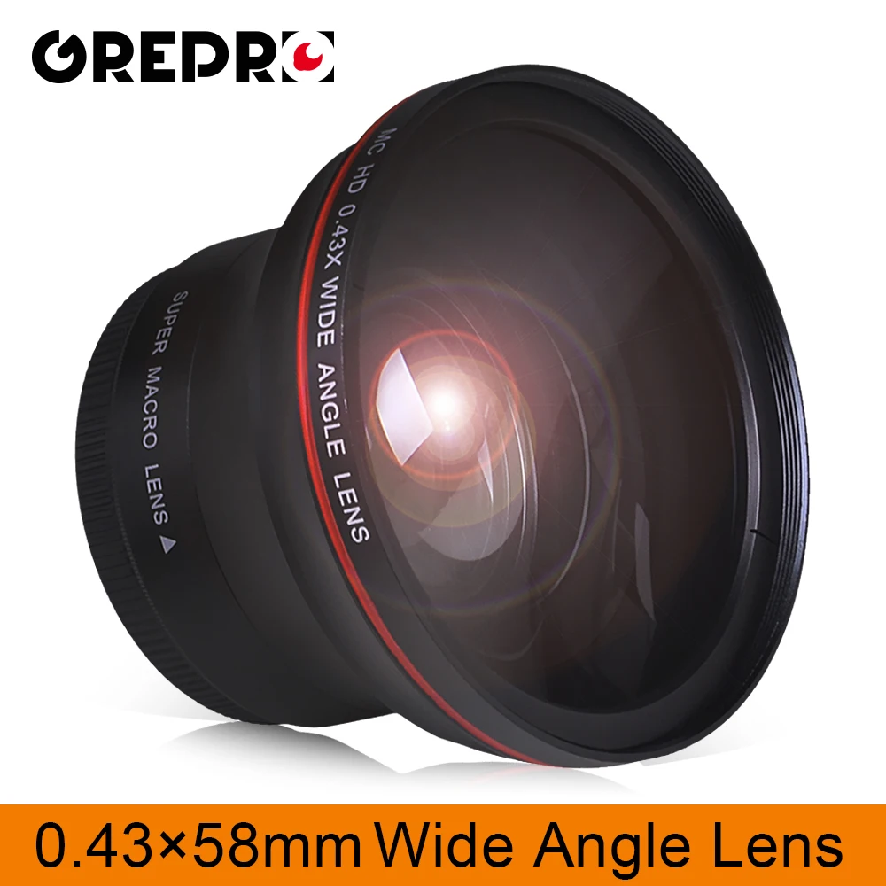 58MM 0.43x Professional HD Wide Angle Lens (w/Macro Portion) for Canon EOS Rebel 77D T7i T6s T6i T6 T5i T5 T4i T3i SL2 60D 7D
58MM 0.43x Professional HD Wide Angle Lens (w/Macro Portion) for Canon EOS Rebel 77D T7i T6s T6i T6 T5i T5 T4i T3i SL2 60D 7D