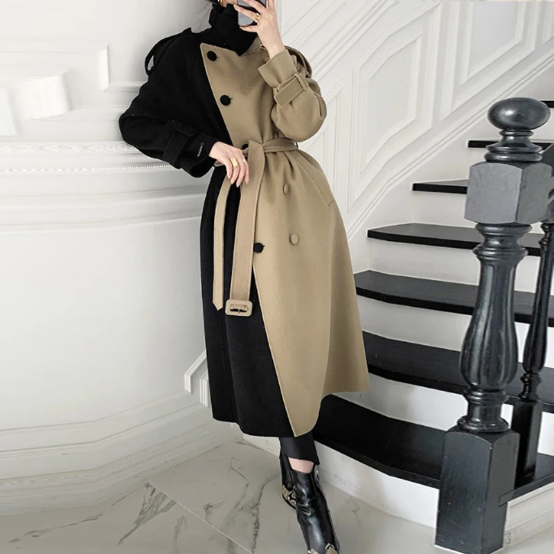 french style chic patchwork all-match basic autumn elegant fashion coat winter thick double breasted classic autumn coat
french style chic patchwork all-match basic autumn elegant fashion coat winter thick double breasted classic autumn coat