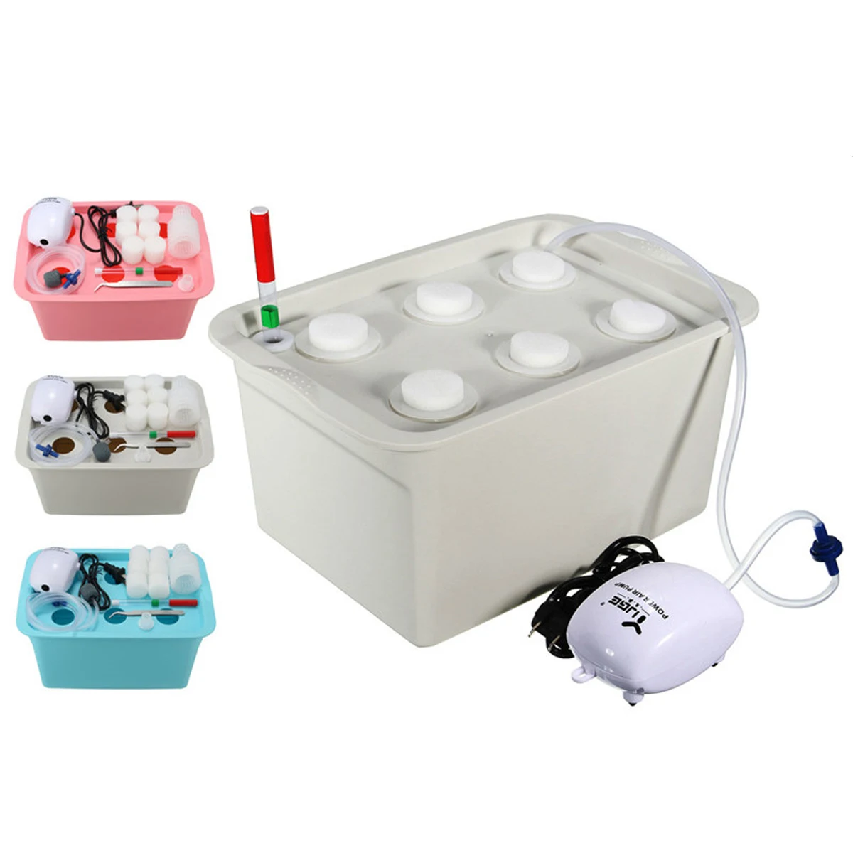 1 sets Plant Site Hydroponic Systems Kit 6 Holes Nursery Pots Soilless Cultivation Box Plant Seedling Grow Box Kit
1 sets Plant Site Hydroponic Systems Kit 6 Holes Nursery Pots Soilless Cultivation Box Plant Seedling Grow Box Kit
