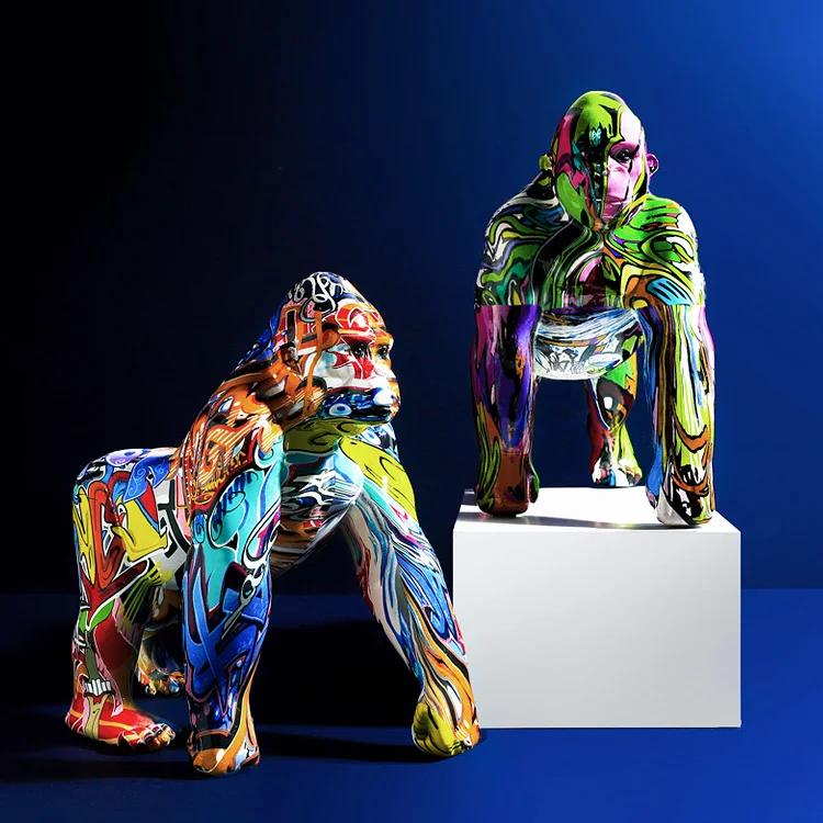 American Modern Resin Colorful Gorilla Sculpture Cute Cartoon Animal Statue Crafts Wine Cabinet Desktop Decoration Birthday Gift
American Modern Resin Colorful Gorilla Sculpture Cute Cartoon Animal Statue Crafts Wine Cabinet Desktop Decoration Birthday Gift