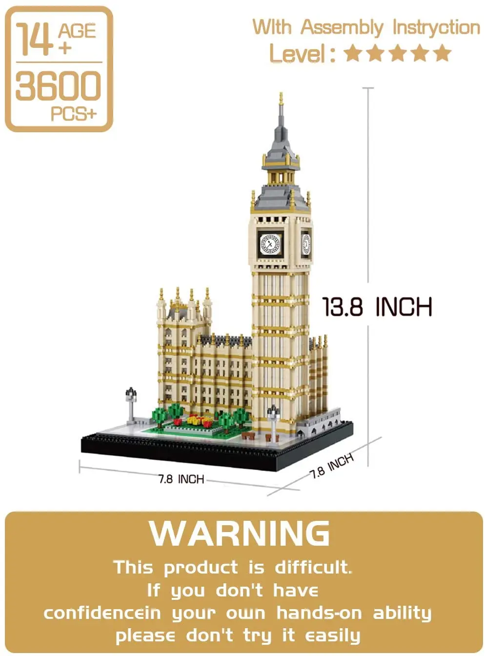 RealBigBeMiniature building block set (3600 pieces)-world famous building model toys, suitable for gifts for children and adults
RealBigBeMiniature building block set (3600 pieces)-world famous building model toys, suitable for gifts for children and adults