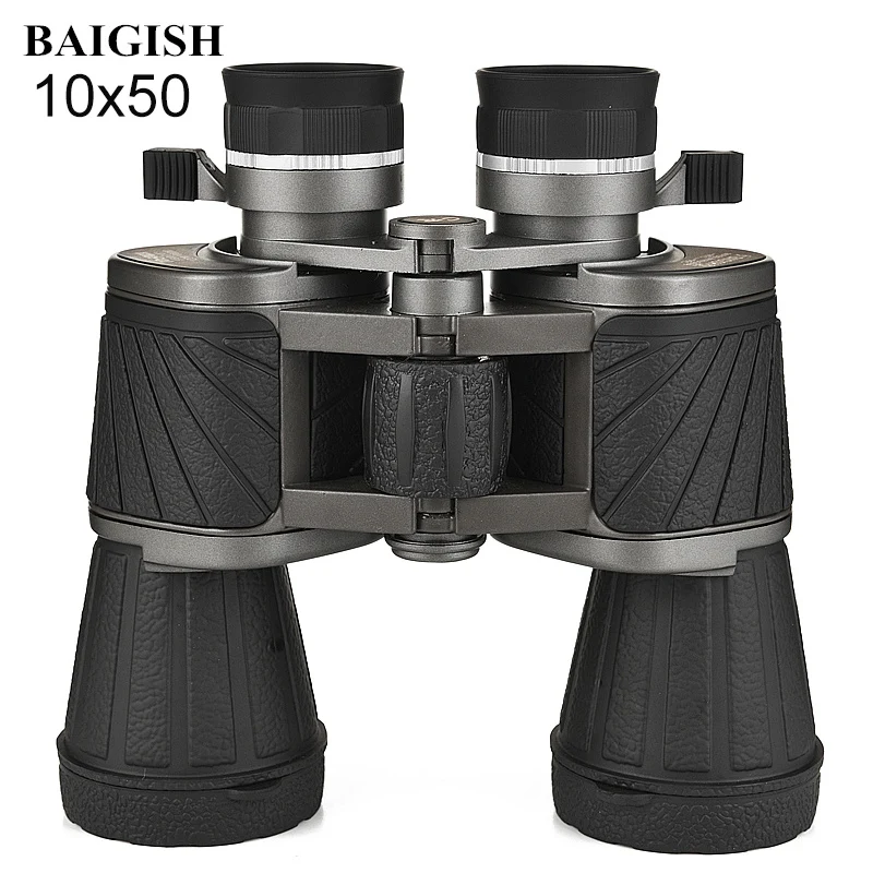 Baigish 10x50 мощный бинокль профессиональный HD большой окуляр телескоп русский