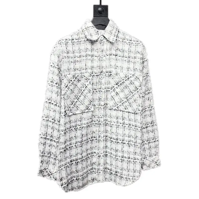 High Quality Silver Braided Wire Coarse Plaid Long-Sleeved Shirt FC Jacket Men and Women Same Style
High Quality Silver Braided Wire Coarse Plaid Long-Sleeved Shirt FC Jacket Men and Women Same Style