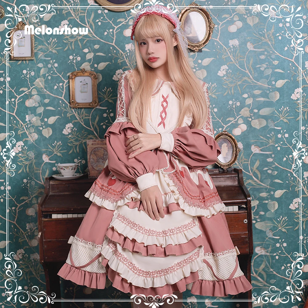 Melonshow Sweet Lolita Dress Kawaii Strawberry Dress Pink Victorian Party Princess Dress Sailor Collar Gothic Girls
Melonshow Sweet Lolita Dress Kawaii Strawberry Dress Pink Victorian Party Princess Dress Sailor Collar Gothic Girls