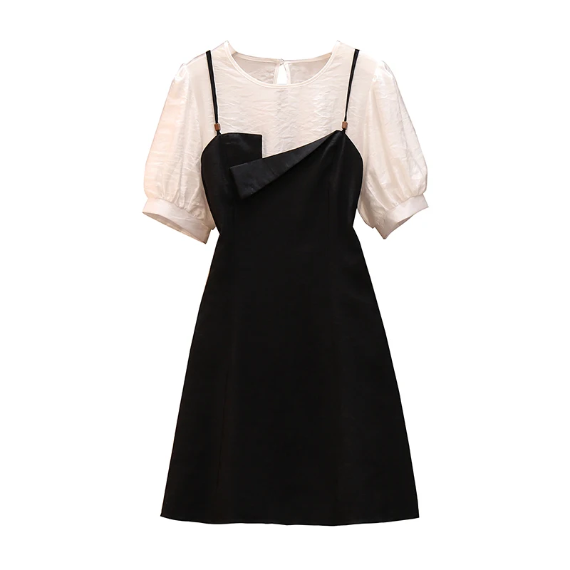 Plus size women Summer two piece set korean short sleeve o neck blouse and straped slash neck midi dresses suits for women sets
Plus size women Summer two piece set korean short sleeve o neck blouse and straped slash neck midi dresses suits for women sets
