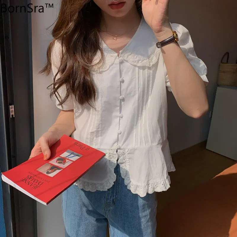 Bornsra Streetwear Office Lady 2020 Lapel Stylish Quality Minimalist Hot Female Tops All Match Shirts Sweet Summer Woman Blouses 
Bornsra Streetwear Office Lady 2020 Lapel Stylish Quality Minimalist Hot Female Tops All Match Shirts Sweet Summer Woman Blouses