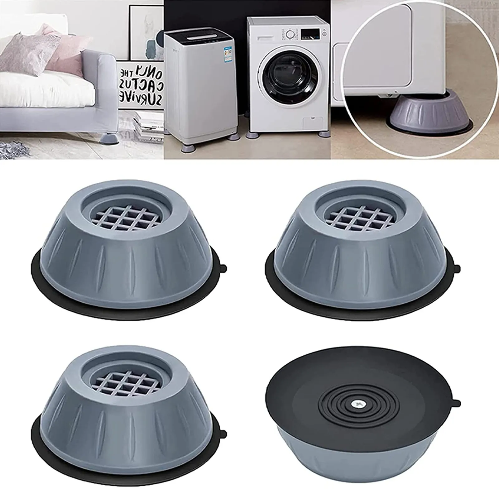 4pcs Washing Machine Stand Holder Furniture Support Black Anti Slip Fridge Anti Vibration Foot Pad
4pcs Washing Machine Stand Holder Furniture Support Black Anti Slip Fridge Anti Vibration Foot Pad