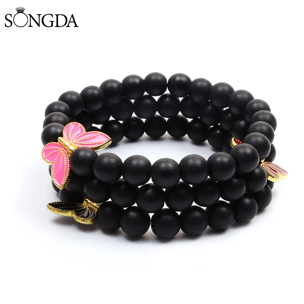Fashion Natural Stone Beads Butterfly Bracelet For Women Cute Black Matte Grilfriend Bracelets Gift Friendship Jewelry Chains
Fashion Natural Stone Beads Butterfly Bracelet For Women Cute Black Matte Grilfriend Bracelets Gift Friendship Jewelry Chains