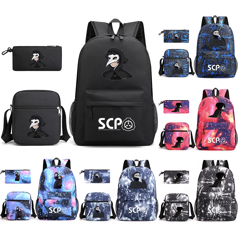 Anime 3Pcs Backpack Black Bookbag Cartoon School Bags for Teenage Kids SCP Travel Bagpack USB Laptop Shoulder Bags
Anime 3Pcs Backpack Black Bookbag Cartoon School Bags for Teenage Kids SCP Travel Bagpack USB Laptop Shoulder Bags