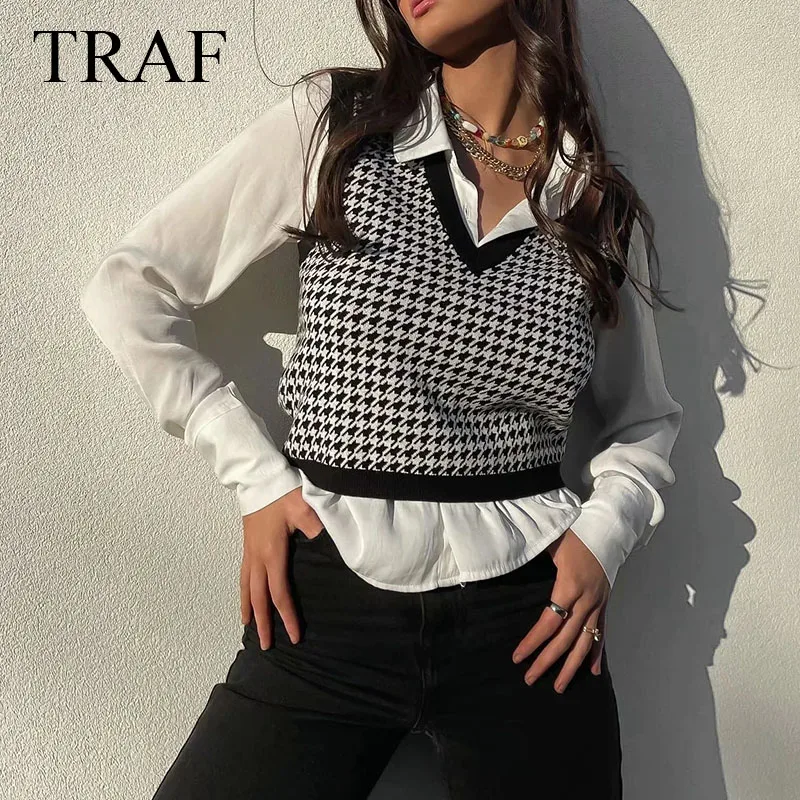TRAF ZA Woman Sweater Autumn Knitted Vest Pullover Fashion Multicolor Outdoor Sweater Vintage Female Waistcoat Women Clothes
TRAF ZA Woman Sweater Autumn Knitted Vest Pullover Fashion Multicolor Outdoor Sweater Vintage Female Waistcoat Women Clothes
