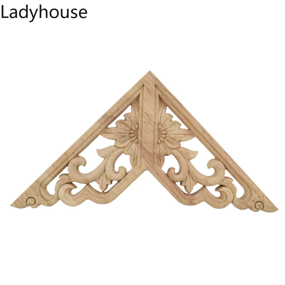 

6-20cm European Wood Carved Wood Lintel Wood Applique Film Decal Background Flower Home Decoration Accessories Modern
