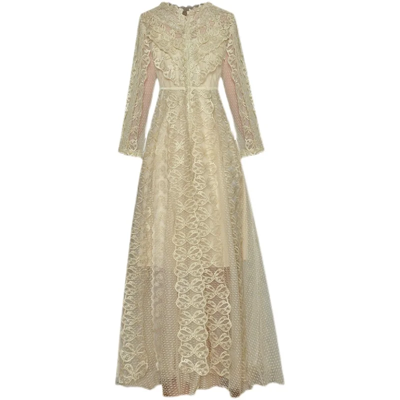 DIDACHARM Long Dress Runway High Quality New Women Elegant Chic Beach Gentlewoman Mesh Embroidery Fashion Party Lace Dresses
DIDACHARM Long Dress Runway High Quality New Women Elegant Chic Beach Gentlewoman Mesh Embroidery Fashion Party Lace Dresses