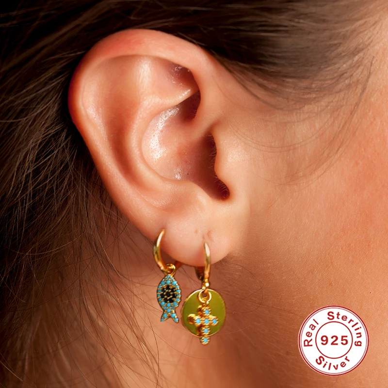 Viny 925 Sterling small Silver Hoop Earrings For Women Girls cross/Eyes Crystal Earrings Fancy Silver Zircon Pop Jewelry Aretes
Viny 925 Sterling small Silver Hoop Earrings For Women Girls cross/Eyes Crystal Earrings Fancy Silver Zircon Pop Jewelry Aretes