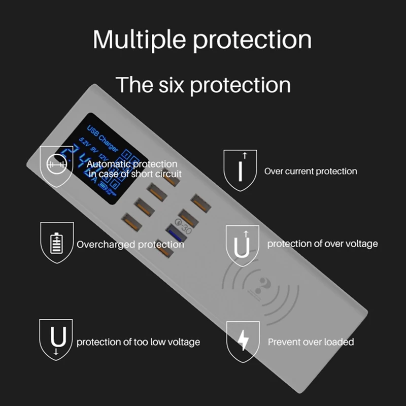 10w 3.0 Multi-port Wireless Mobile Phone Fast Charger US/EU/UK Plug USB Charger Led Digital Power Adapter Extension Socket
10w 3.0 Multi-port Wireless Mobile Phone Fast Charger US/EU/UK Plug USB Charger Led Digital Power Adapter Extension Socket