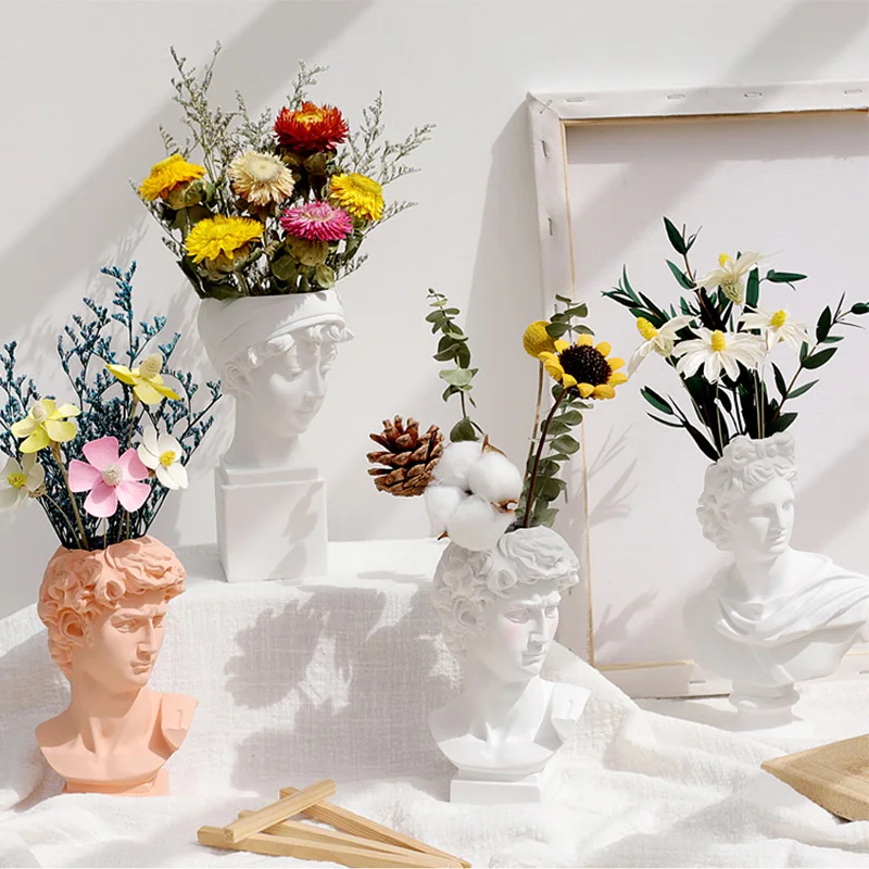 Modern Northern Europe Style Home Decor Room Decoration Portrait Vase Human Head Flower Vases Ornaments Resin David Home Flowers
Modern Northern Europe Style Home Decor Room Decoration Portrait Vase Human Head Flower Vases Ornaments Resin David Home Flowers