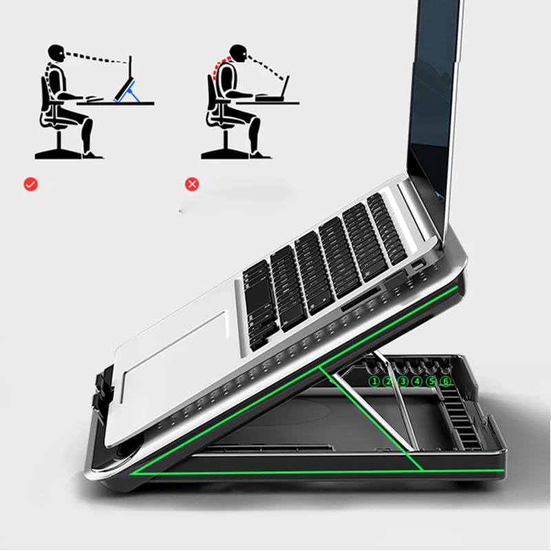 Laptop Cooling Stand Aluminum Alloy Notebook Stand Height Adjustable Laptop Stand PC Computer Portable Fan Cooling Pad 
Laptop Cooling Stand Aluminum Alloy Notebook Stand Height Adjustable Laptop Stand PC Computer Portable Fan Cooling Pad