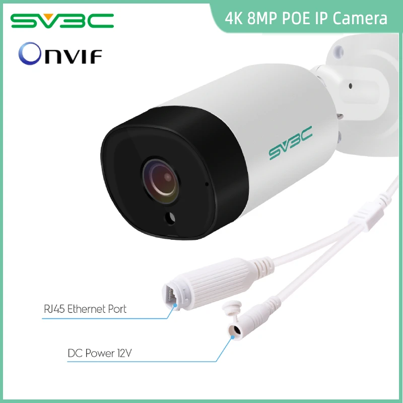 SV3C Bullet 4K 8MP POE IP Camera Waterproof Audio Record Video Surveillance Security CCTV Camera for POE NVR 48V Poe NVR Onvif
SV3C Bullet 4K 8MP POE IP Camera Waterproof Audio Record Video Surveillance Security CCTV Camera for POE NVR 48V Poe NVR Onvif