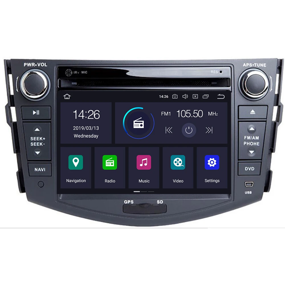 DSP Android 10 Восьмиядерный 4 Гб ОЗУ 64 ПЗУ автомобильный DVD плеер для Toyota RAV4 RAV 2006 2012 GPS WIFI