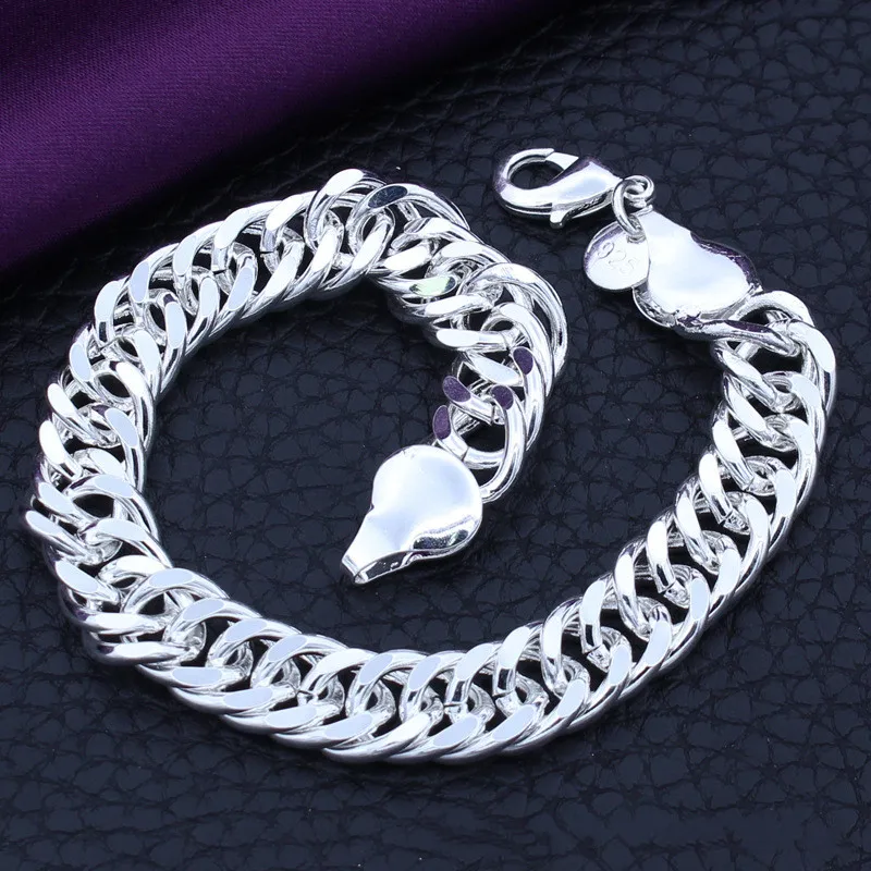 925 Sterling Silver Jewelry Fashion 10mm Men's Flat Side Chain 8 Inch Bracelet Woman's Classic Clothes With Gifts SL448
925 Sterling Silver Jewelry Fashion 10mm Men's Flat Side Chain 8 Inch Bracelet Woman's Classic Clothes With Gifts SL448