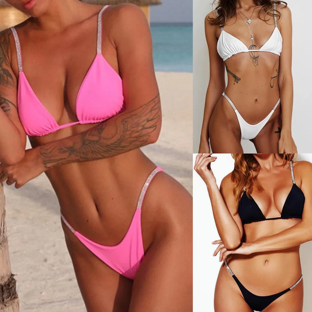 2021 Summer Europe and The United States New Diamond-studded Bikini Sexy Triangle Solid Color Split Swimsuit Fashion Swimwear
2021 Summer Europe and The United States New Diamond-studded Bikini Sexy Triangle Solid Color Split Swimsuit Fashion Swimwear