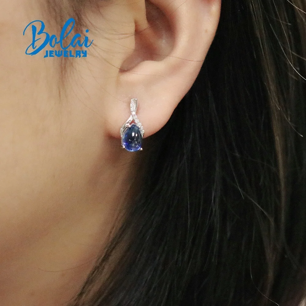 Bolai,100% Natural Blue Gemstone earring 4.5ct real Kyanite blue color fine jewelry 925 sterling silver for women limited qty
Bolai,100% Natural Blue Gemstone earring 4.5ct real Kyanite blue color fine jewelry 925 sterling silver for women limited qty